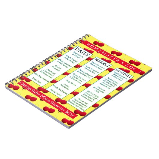 Carnet Programme de nettoyage des journaux du ménemaker (Côté gauche)