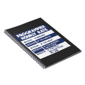 Carnet Programmeur amusant Taux horaire Codeur informatiq (Côté Droit)