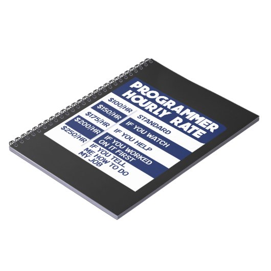 Carnet Programmeur amusant Taux horaire Codeur informatiq (Côté gauche)