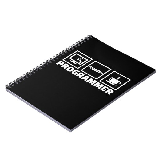 Carnet Programmeur Écrire Code Et Boire Café (Côté gauche)