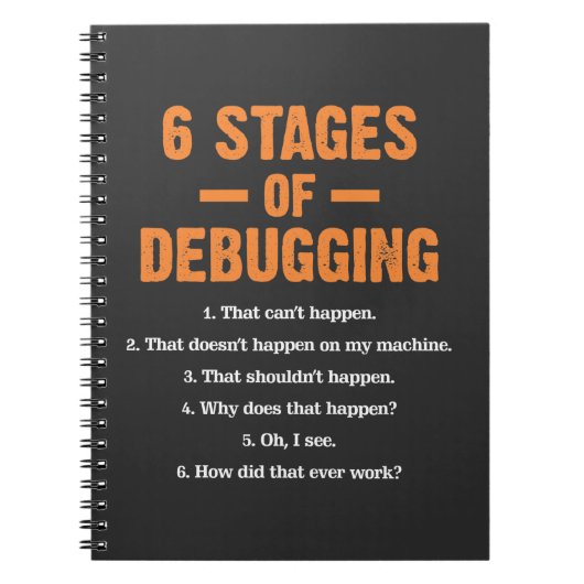 Carnet Programmeur informatique de codage de bogues de dé (Devant)