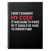 Carnet Programmeur Je Ne Commente Pas Mon Code (Devant)