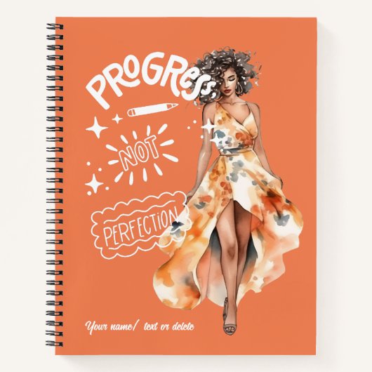 Carnet Progrès pas perfection élégante femme d'affaires (Devant)