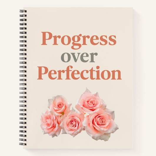 Carnet Progrès sur la perfection - Motivation 8,5 po x 11 (Devant)