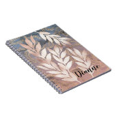 Carnet Projections de feuilles d'or rose sur fond abstrai (Côté Droit)