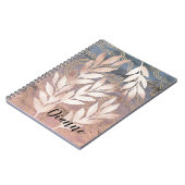Carnet Projections de feuilles d'or rose sur fond abstrai (Côté gauche)