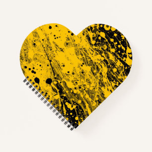 Carnet Projections de peinture noire et jaune
