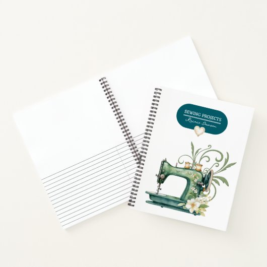 Carnet Projets de couture Classeur Turquoise Bleu Vintage (Intérieur)