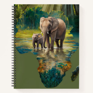 Carnet Promenade des éléphants dans les eaux africaines