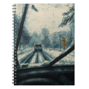Carnet Promenade d'hiver à travers la neige - Vue pare-br