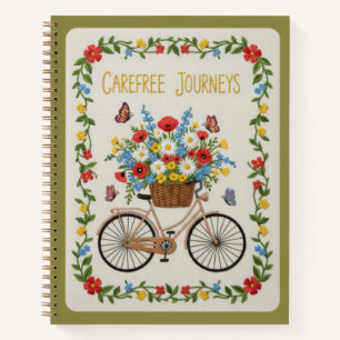 Carnet Promenades insouciantes Broderie Vélo vintage