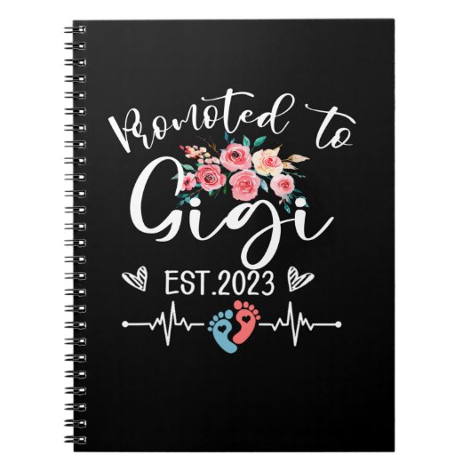 Carnet Promu À Gigi Est. 2023 Grossesse florale Announ (Devant)