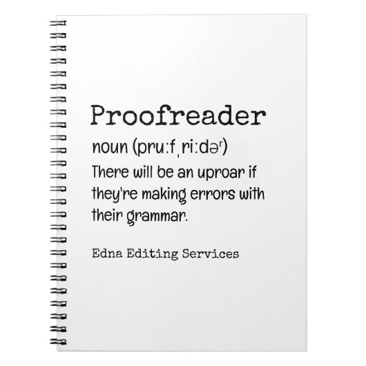 Carnet PROOFREADER Fun Definition Ils sont leur (Devant)