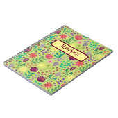 Carnet Protea Floral Block Imprimer Millefleur vert pâle (Côté gauche)