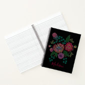 Carnet Protea Floral Moderne Stitré Nom personnalisé (Intérieur)