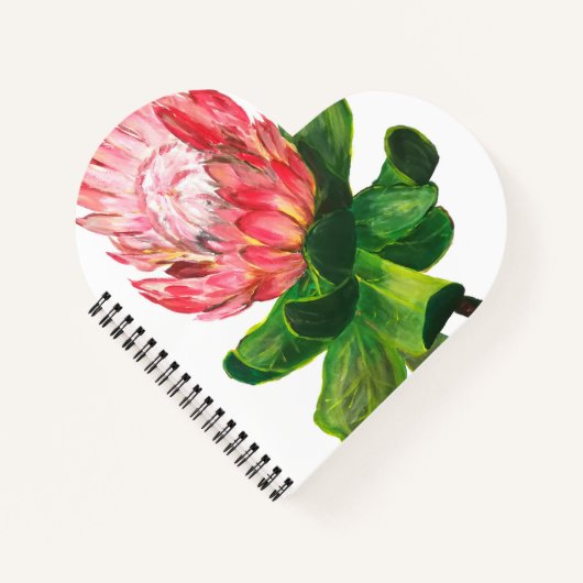 Carnet Protéa rose, fleur de protéine royale, tropicale, (Devant)