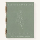 Carnet Protect Your Peace Sage Green Wedding Planner (Devant)