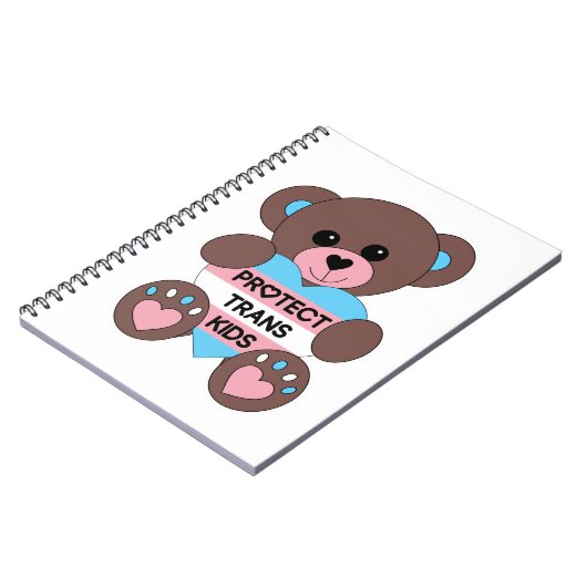 Carnet Protéger Trans Kids Pride Drapeau Teddy Bear (Côté gauche)