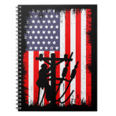 Carnet Proud American Lineman Patriotic Utility Worker (Devant)