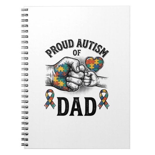 Carnet Proud Autism Dad Vintage Engraving Awareness Shirt (Devant)