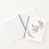 Carnet Proverbes 31:25 Force et Dignité Floral (Intérieur)