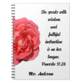 Carnet Proverbes 31:26 Appréciation de l'enseignant chrét (Devant)