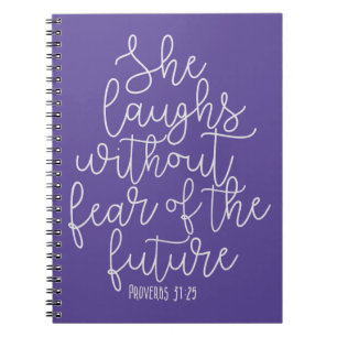 Carnet Proverbes, Elle rit sans crainte, Bible Verse