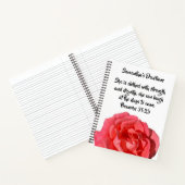 Carnet Proverbs 31:25 Red Rose Christian Custom Devotion (Intérieur)