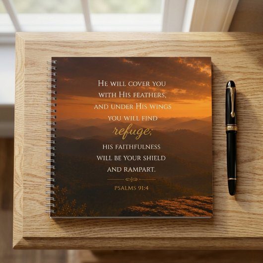 Carnet Psalm 91:4 Ailes d'ange chrétien