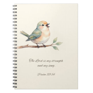Carnet Psaume 118:14 avec Bird Notebook