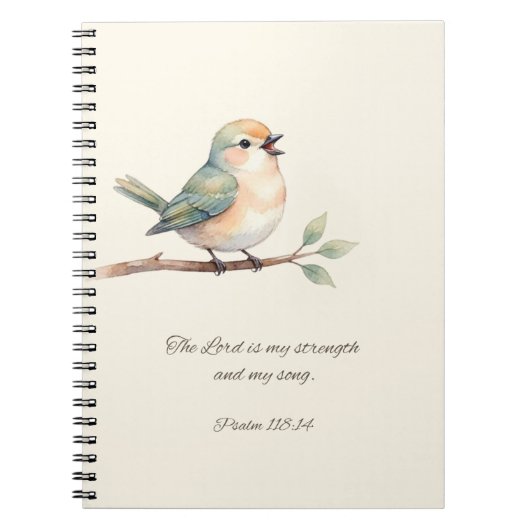 Carnet Psaume 118:14 avec Bird Notebook (Devant)