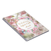 Carnet Psaume 23 Bible Verse Rose Floral Religieux Fille (Côté Droit)