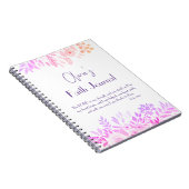 Carnet Psaume 28:7 Joyeuse Lilac rose Fleur foi prière (Côté Droit)