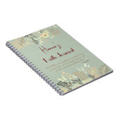 Carnet Psaume 28:7 Sage Vert Aquarelle Foi Florale (Côté Droit)