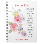 Carnet Psaume 37 Bible de dévotion florale pour femmes Jo (Devant)