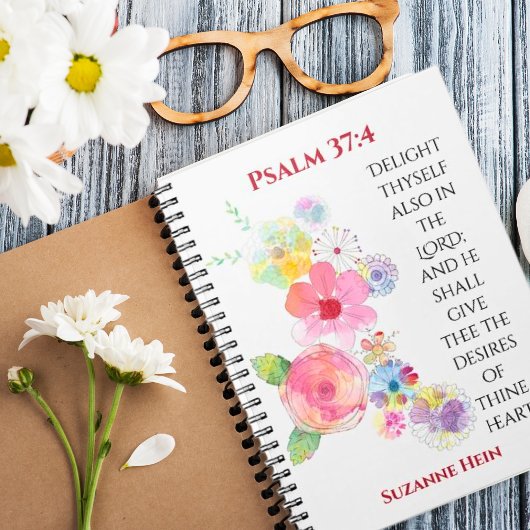 Carnet Psaume 37 Bible de dévotion florale pour femmes Jo