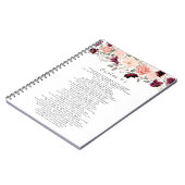 Carnet Psaume 91 Écriture Burgundy Blush Floral (Côté gauche)