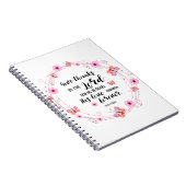 Carnet Psaumes Dévotion Bible Chrétienne Verse Flore Rose (Côté Droit)