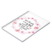 Carnet Psaumes Dévotion Bible Chrétienne Verse Flore Rose (Côté gauche)