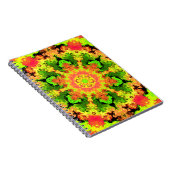 Carnet Psychédélic Hippie Flower Green Orange and Red (Côté Droit)