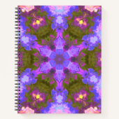 Carnet Psychédélique Mandala Fleur violet et bleu (Devant)