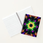 Carnet Psychédélique Mandala Flower vert violet et jaune (Intérieur)