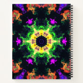 Carnet Psychédélique Mandala Flower vert violet et jaune (Dos)
