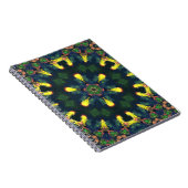 Carnet Psychédélique Mandala jaune bleu et vert (Côté Droit)