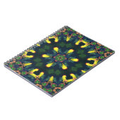 Carnet Psychédélique Mandala jaune bleu et vert (Côté gauche)