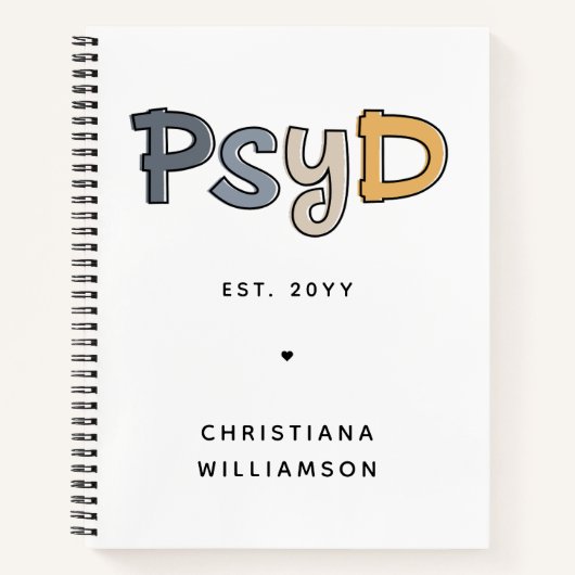 Carnet Psychologue PsyD sur mesure (Devant)