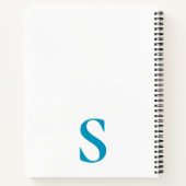 Carnet Puce de Noël en argent bleu étincelant Monogramme (Dos)