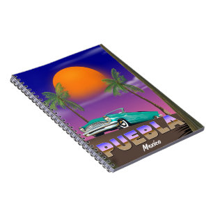 Carnet Puebla Mexique, affiche de vacances