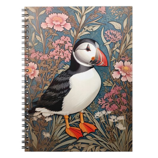 Carnet Puffin Et Fleurs Éthridées De Mer William Morris (Devant)