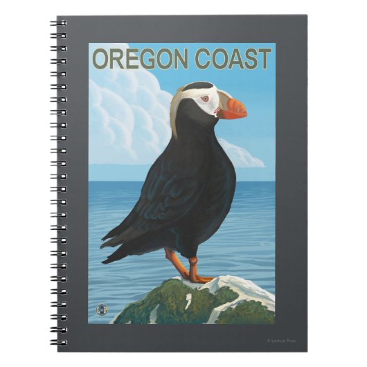 Carnet Puffin touffé de la côte de l'Oregon (Devant)